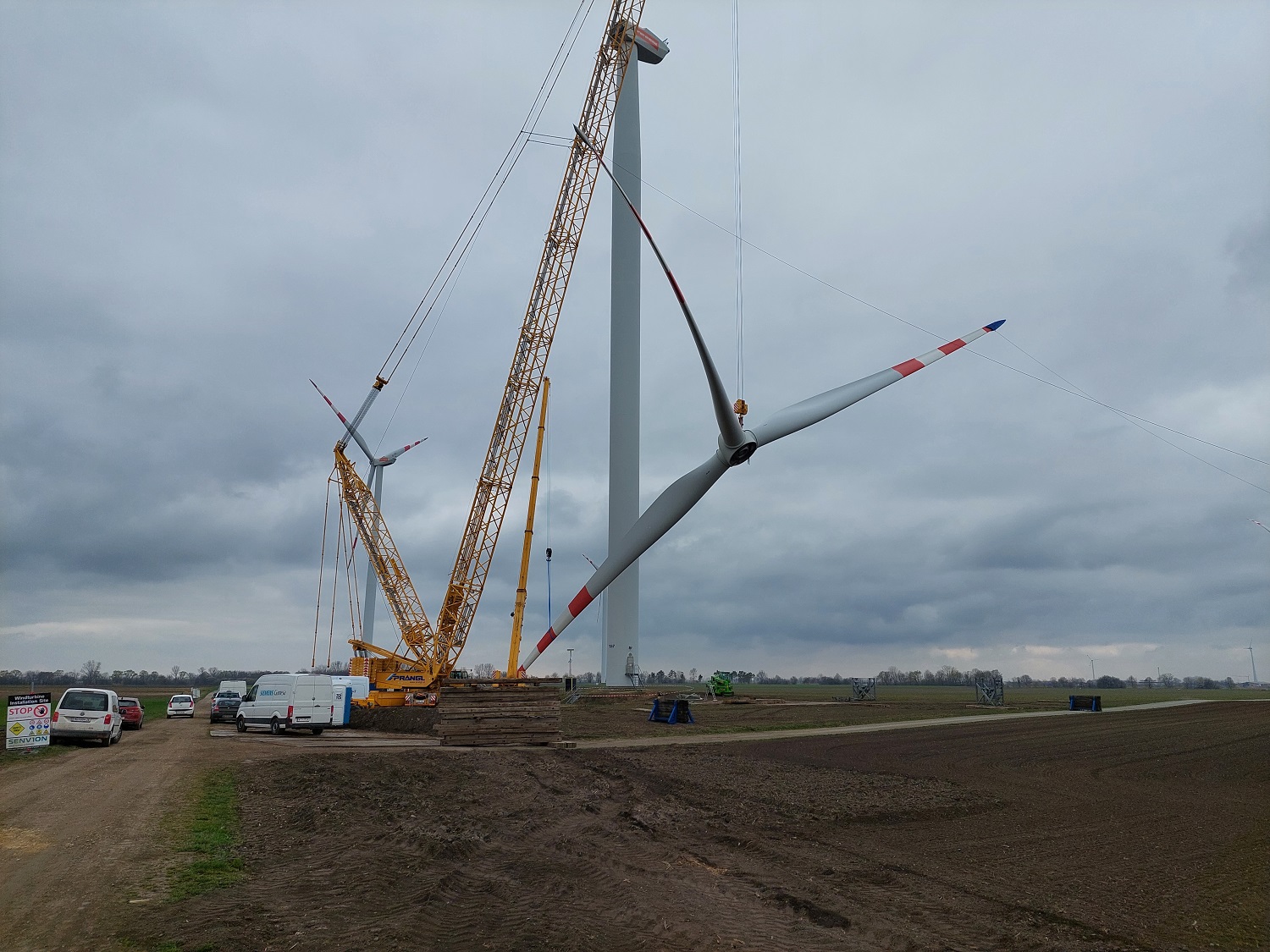 Reparaturarbeiten im Windpark Glinzendorf