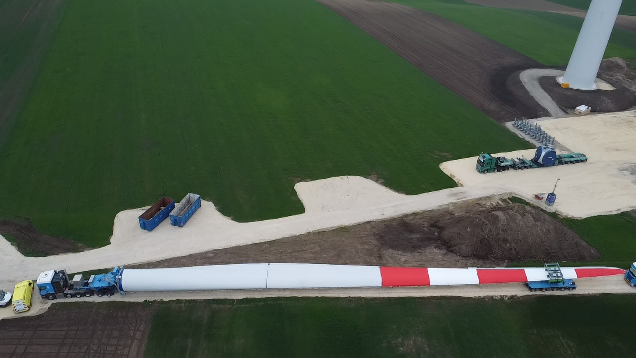 Rotorblätter für EVN Windpark Palterndorf-Dobermannsdorf